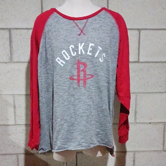 Majestic Other - Houston Rockets Red And Gray Long Sleeve Shirt Mens Size 4X